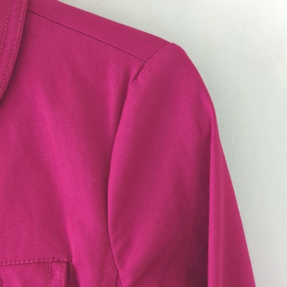 Talbots Cotton Fuchsia Gold Button Jacket - Picture 10 of 15
